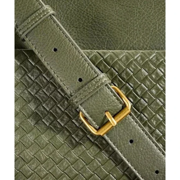 Style & Co Mini Woven Bucket Bag Womens Crossbody Purse Green New With Tags - Picture 16 of 16